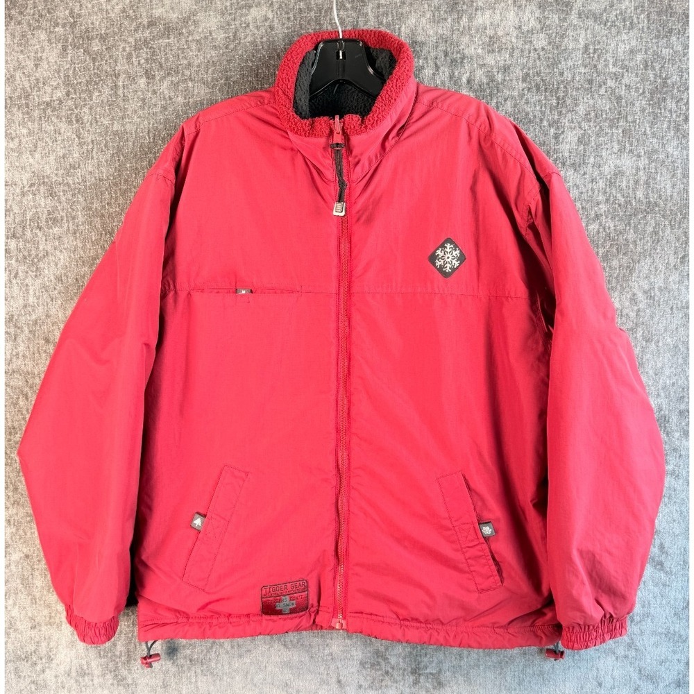 Mens Sz Medium The Disney Store Tigger Gear Red Reversible‎ Full Zip Jacket